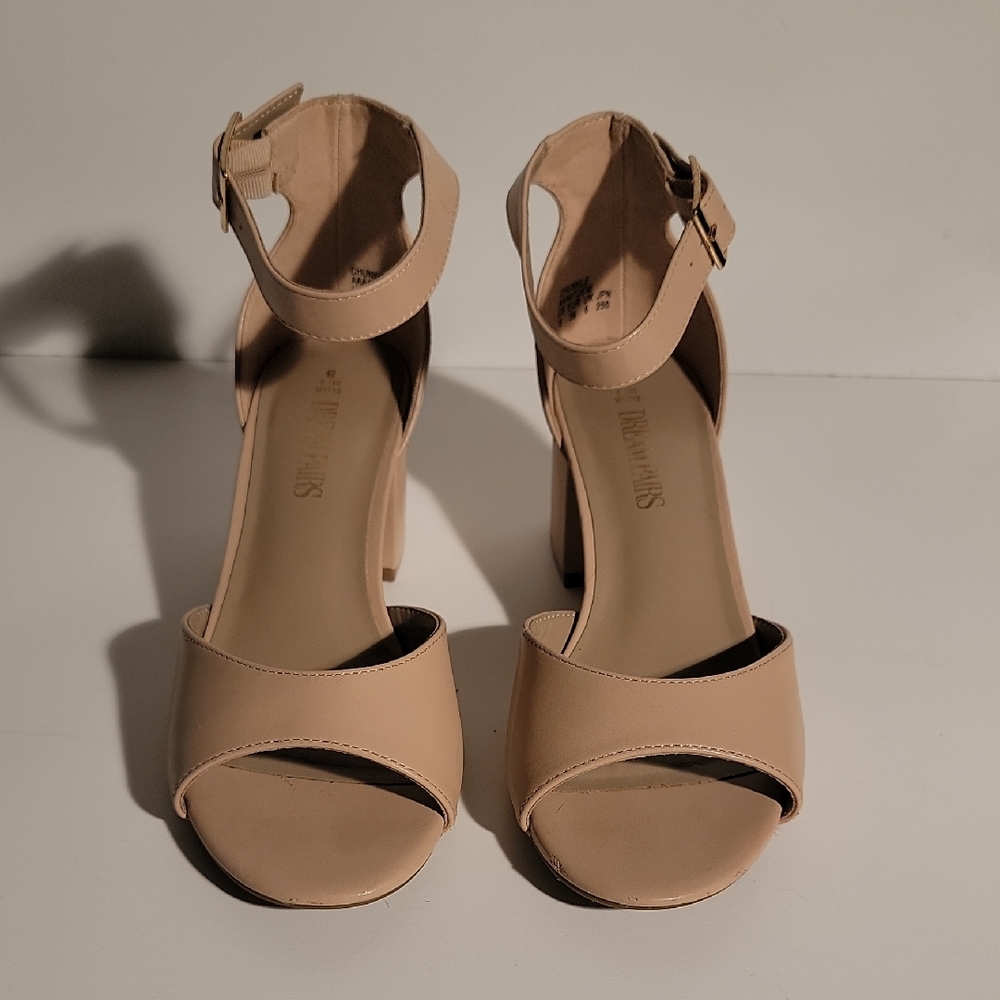 Dream Pairs Beige Heeled Sandals